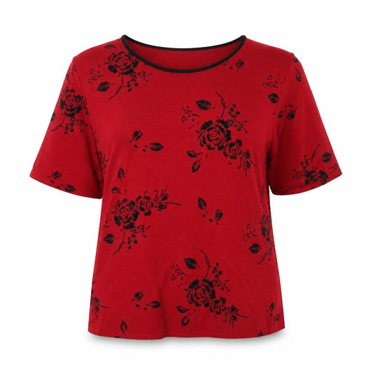 bonmarche Womens Red Floral  Basic Blouse Size M