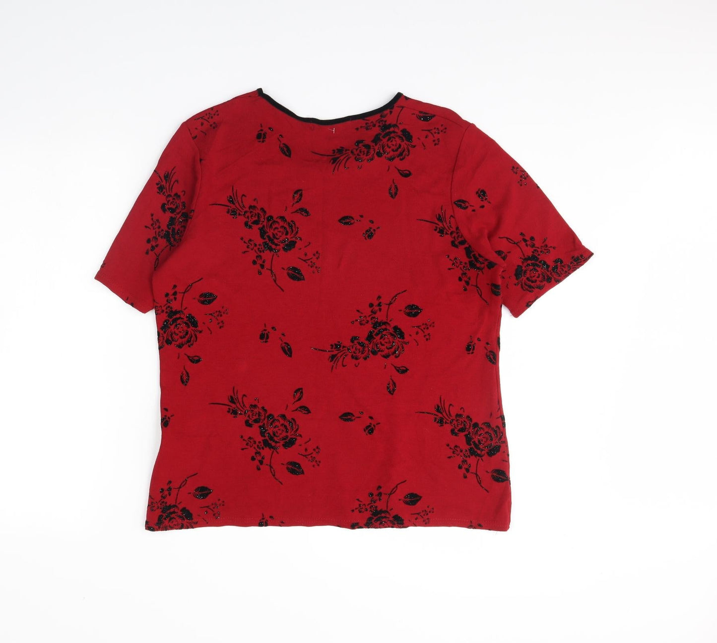 bonmarche Womens Red Floral  Basic Blouse Size M