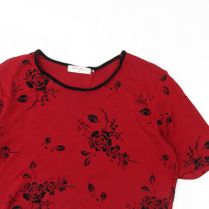 bonmarche Womens Red Floral  Basic Blouse Size M