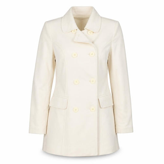Warehouse Womens Ivory   Overcoat Coat Size 10