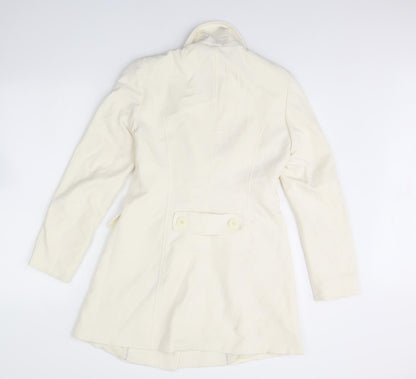 Warehouse Womens Ivory   Overcoat Coat Size 10