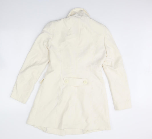 Warehouse Womens Ivory   Overcoat Coat Size 10