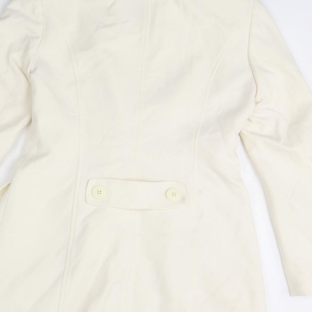 Warehouse Womens Ivory   Overcoat Coat Size 10