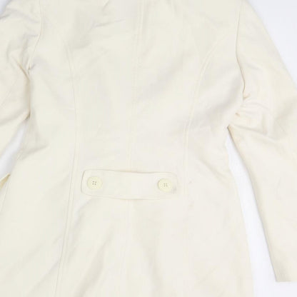 Warehouse Womens Ivory   Overcoat Coat Size 10
