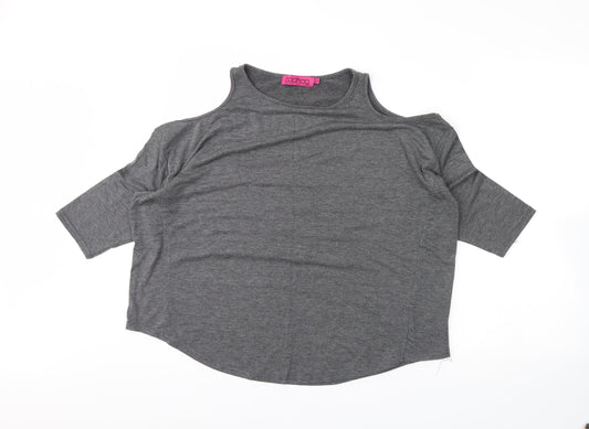 Boohoo Womens Grey   Basic Blouse Size 10