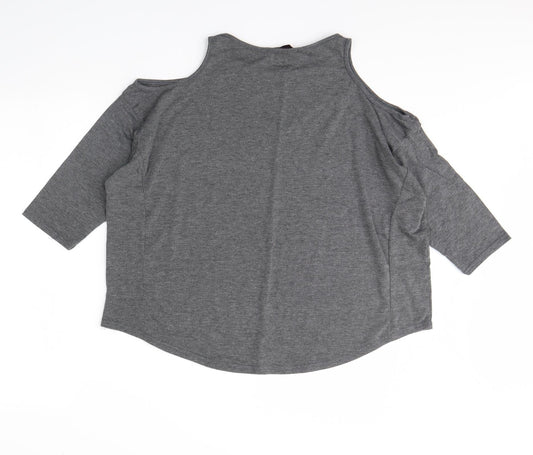 Boohoo Womens Grey   Basic Blouse Size 10