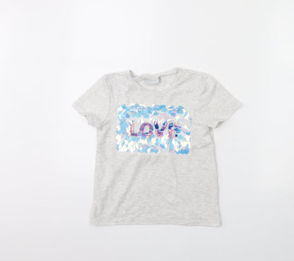 I Love Girls Wear Girls Grey   Basic T-Shirt Size 7 Years