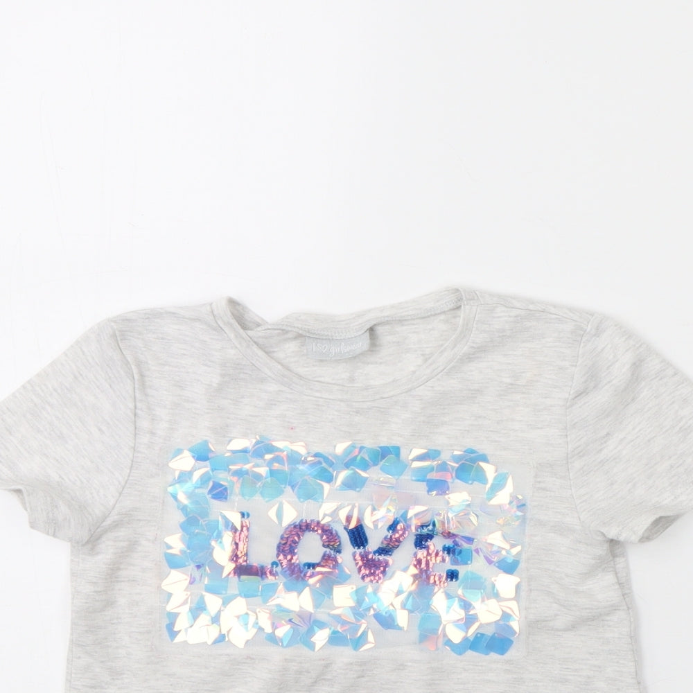 I Love Girls Wear Girls Grey   Basic T-Shirt Size 7 Years