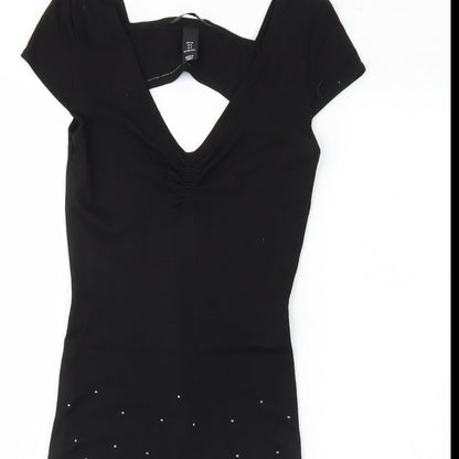 H&M Womens Black   Bodycon  Size 10