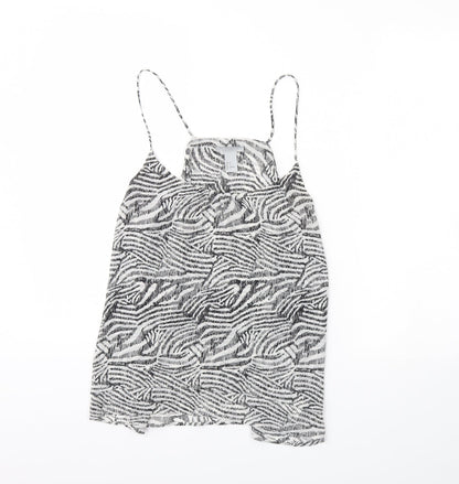 H&M Womens Black Animal Print  Basic Tank Size 8