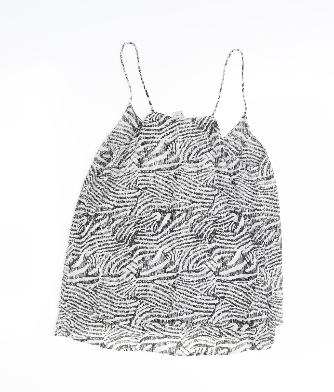 H&M Womens Black Animal Print  Basic Tank Size 8