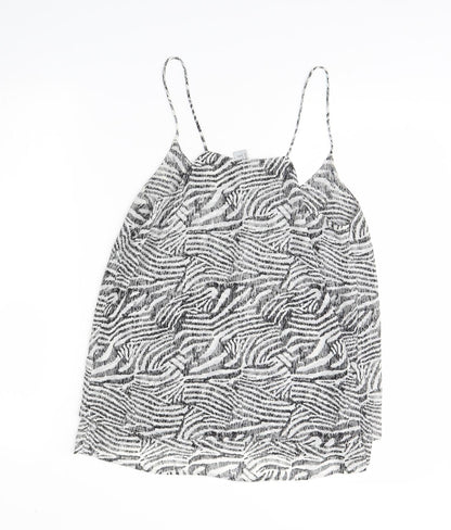 H&M Womens Black Animal Print  Basic Tank Size 8