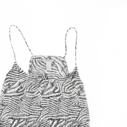 H&M Womens Black Animal Print  Basic Tank Size 8