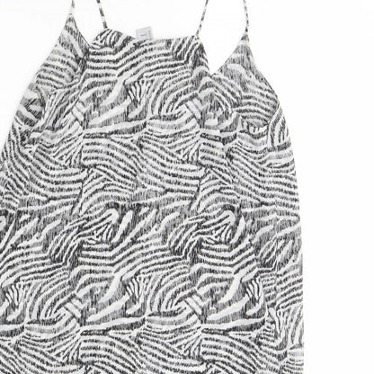 H&M Womens Black Animal Print  Basic Tank Size 8