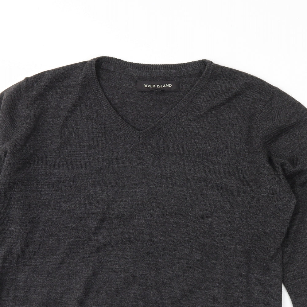 Womens UK Size M River Island Grey Pullover Jumper