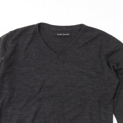 Womens UK Size M River Island Grey Pullover Jumper