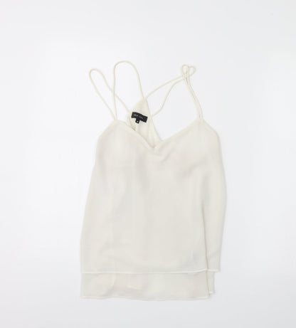 Womens UK Size 10 New Look White Basic Tank