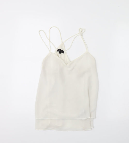 Womens UK Size 10 New Look White Basic Tank