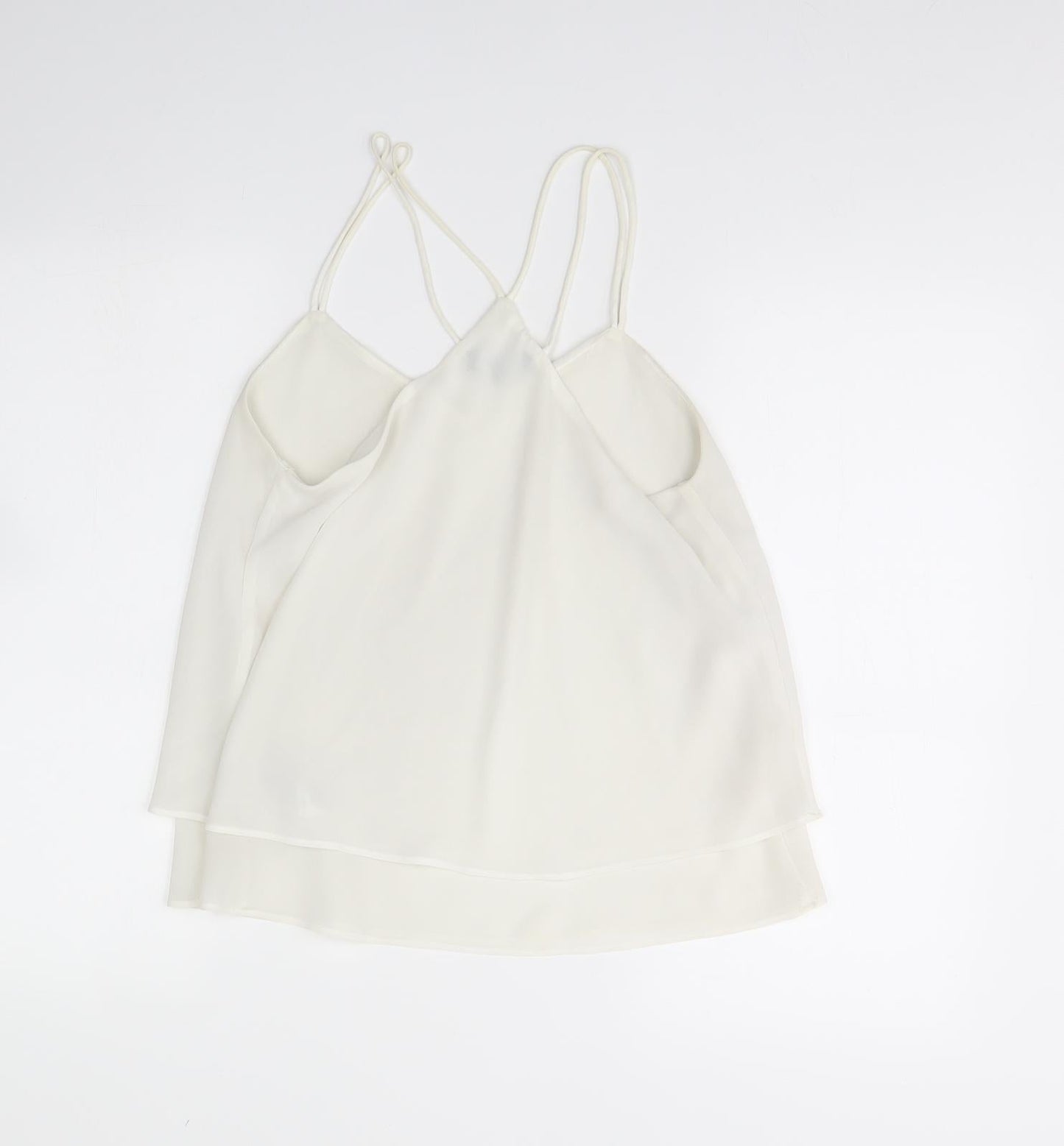 Womens UK Size 10 New Look White Basic Tank