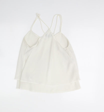 Womens UK Size 10 New Look White Basic Tank