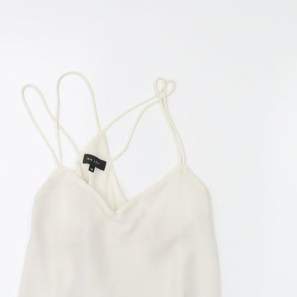 Womens UK Size 10 New Look White Basic Tank