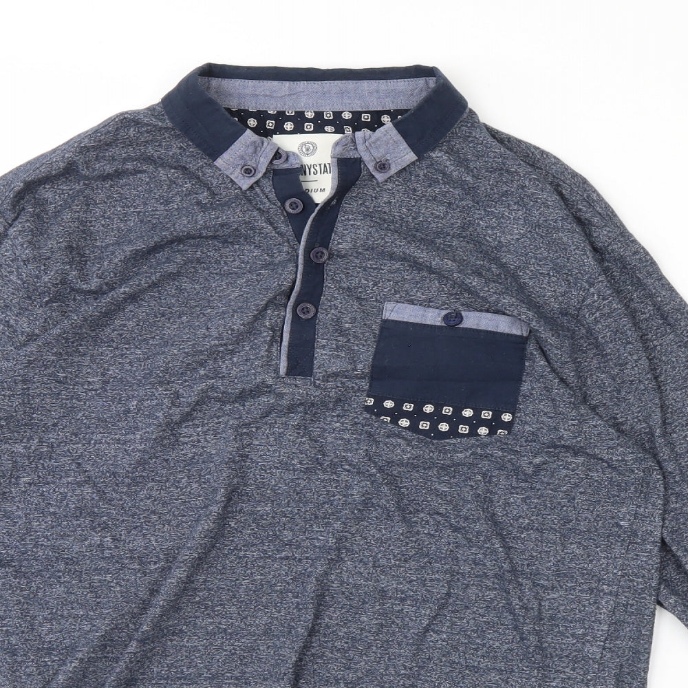 Nanny State Mens Blue   Henley Jumper Size M