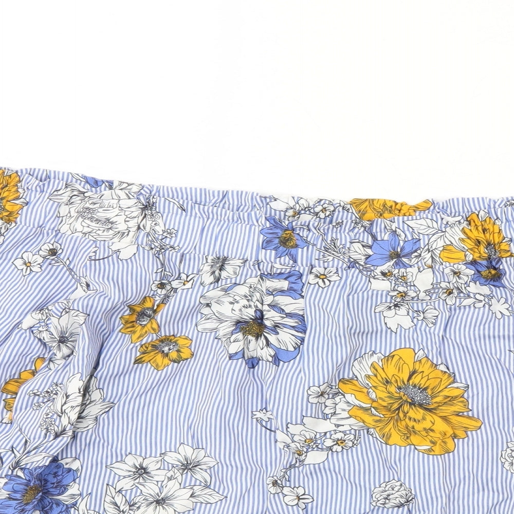 F&F Womens Blue Striped  Basic Blouse Size 10