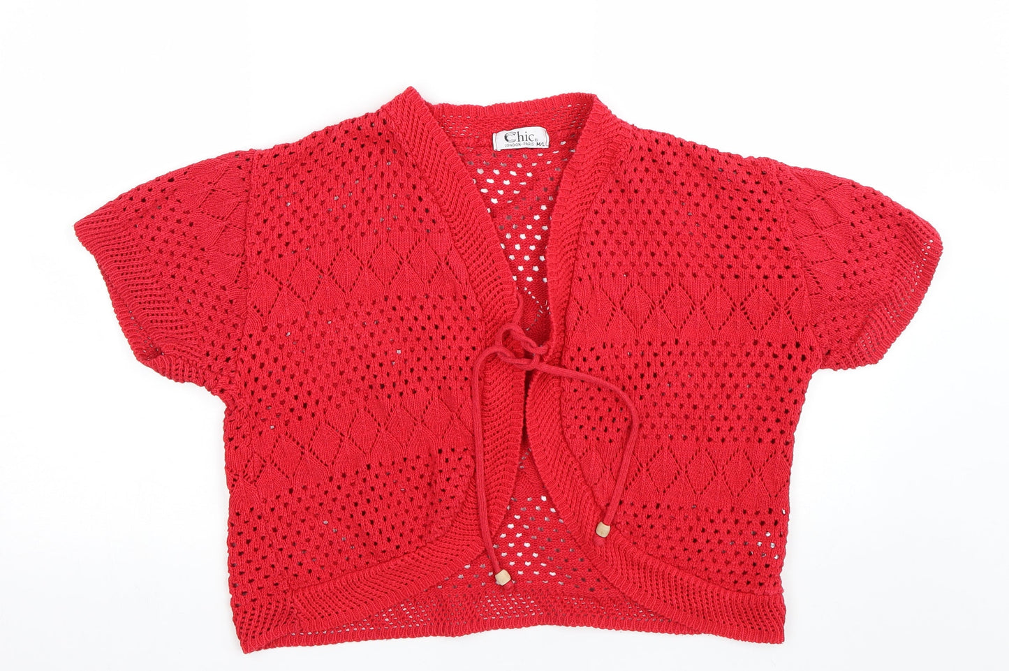 Womens UK Size M CHIC Red Cape Jumper