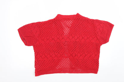 Womens UK Size M CHIC Red Cape Jumper