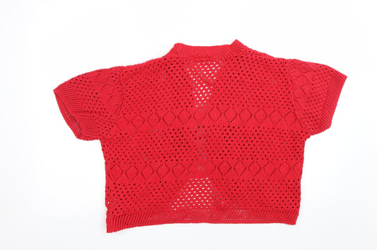 Womens UK Size M CHIC Red Cape Jumper