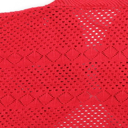 Womens UK Size M CHIC Red Cape Jumper