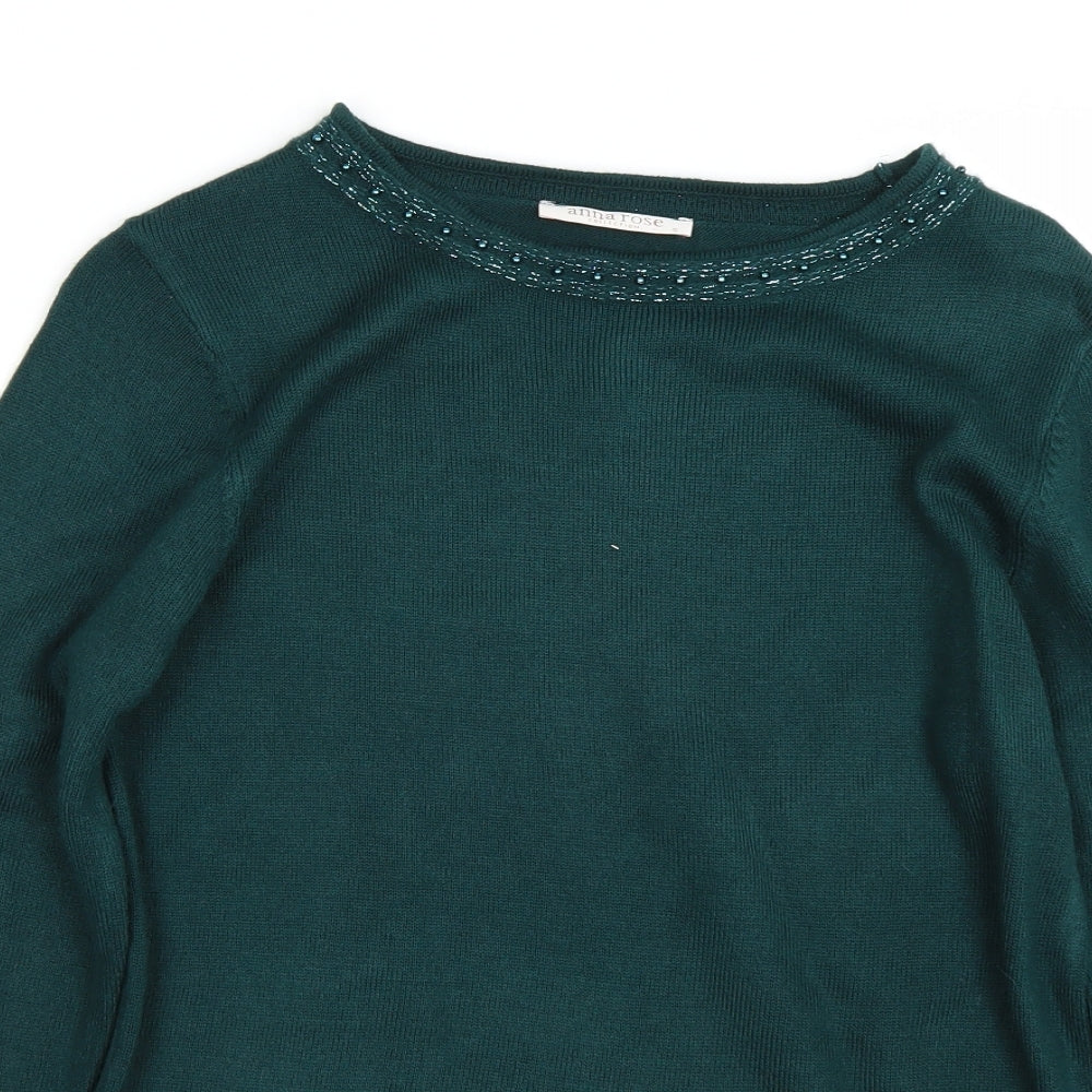 Womens UK Size S Anna Rose Green Pullover Jumper