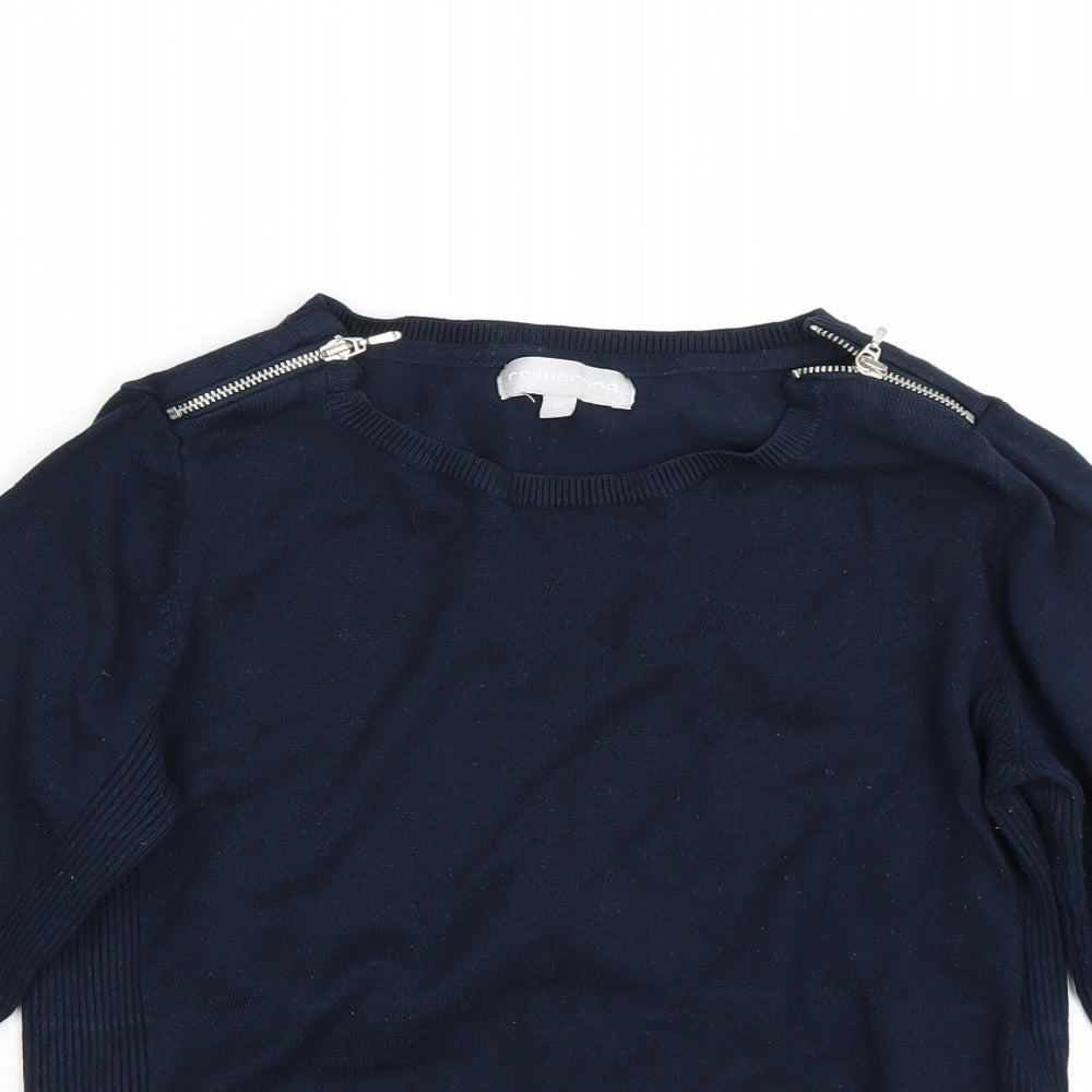 Womens UK Size 10 Red herring Blue Basic T-Shirt