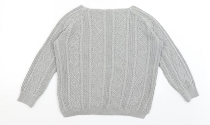 Womens UK Size M Tru Grey Pullover Jumper
