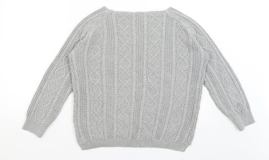 Womens UK Size M Tru Grey Pullover Jumper