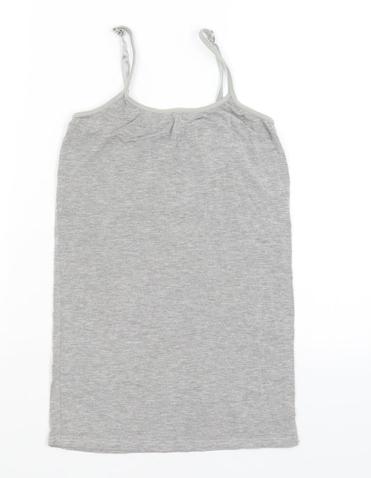 Womens UK Size M Preworn Grey Basic Tank