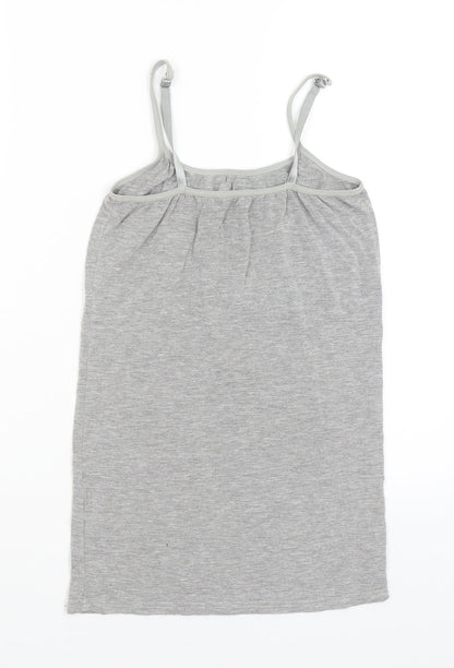 Womens UK Size M Preworn Grey Basic Tank