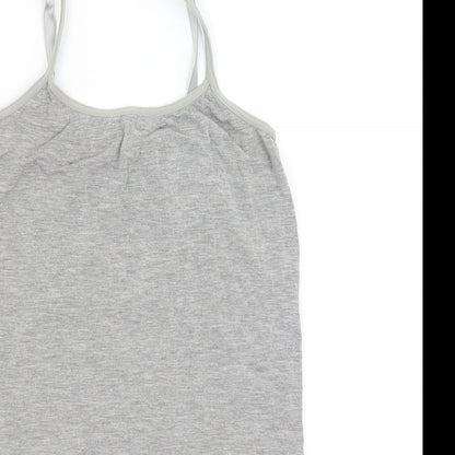 Womens UK Size M Preworn Grey Basic Tank