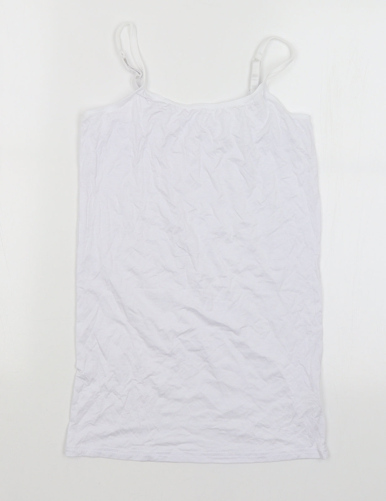 Womens UK Size M Preworn White Basic Tank