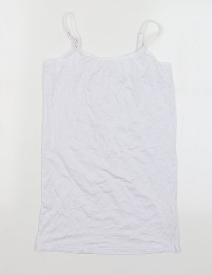Womens UK Size M Preworn White Basic Tank