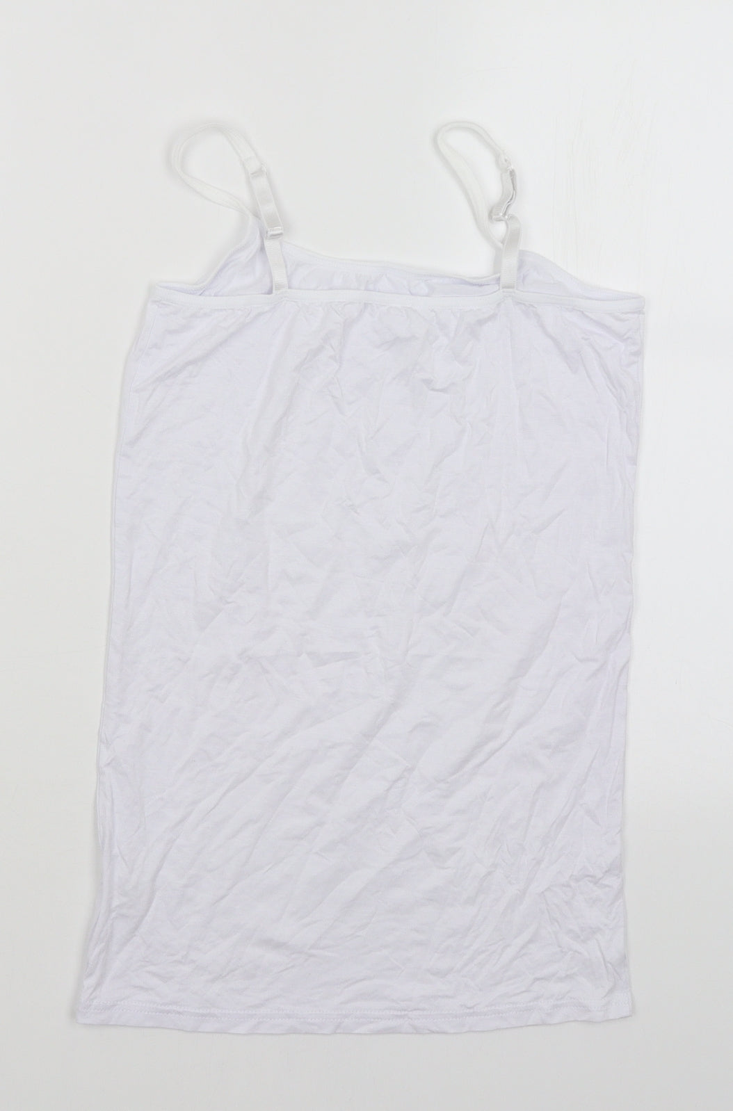 Womens UK Size M Preworn White Basic Tank