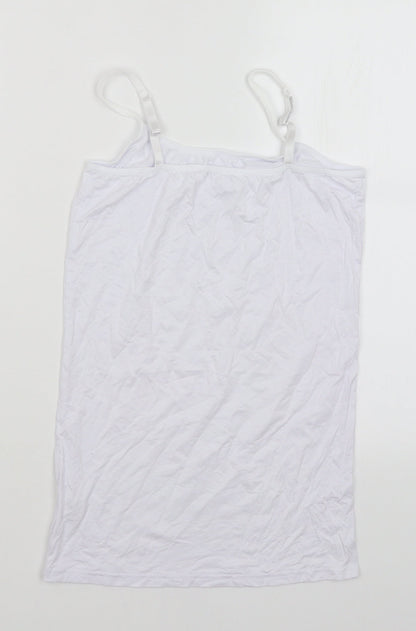 Womens UK Size M Preworn White Basic Tank