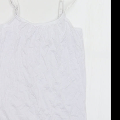 Womens UK Size M Preworn White Basic Tank