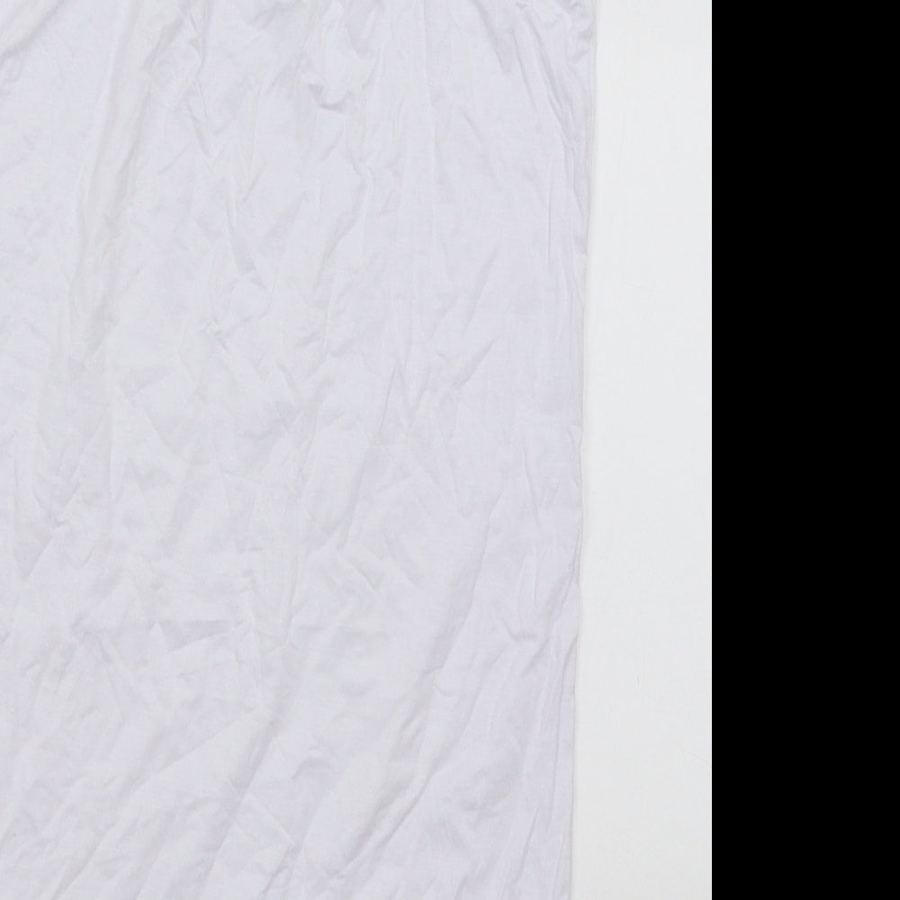 Womens UK Size M Preworn White Basic Tank