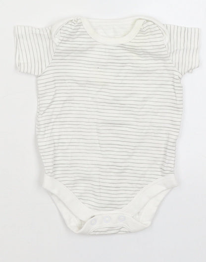 TU Baby White Striped  Romper One-Piece Size 0-3 Months