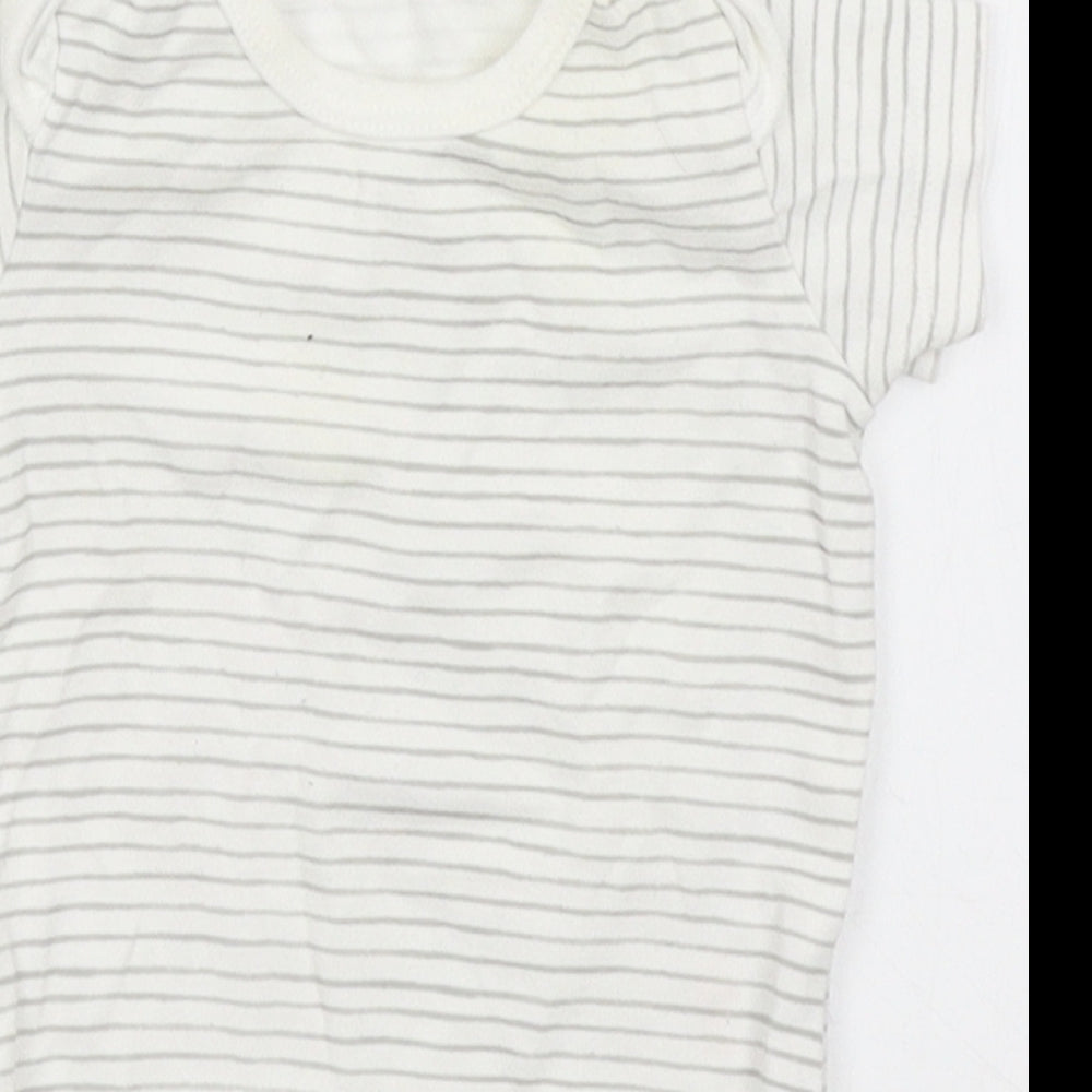 TU Baby White Striped  Romper One-Piece Size 0-3 Months