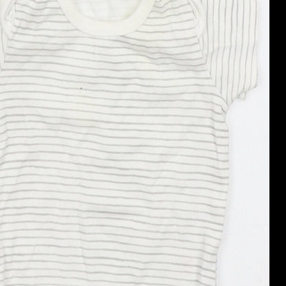 TU Baby White Striped  Romper One-Piece Size 0-3 Months
