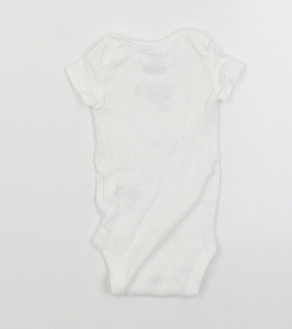 Carters Baby White   Romper One-Piece Size Newborn  - Happy