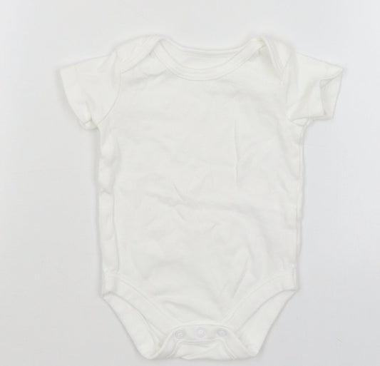 Front view of Tu Baby White Romper One-Piece, size 0-3, Months