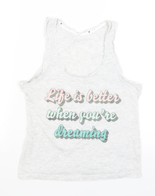 George Womens Grey   Basic Tank Size 8  - Life's Better When Dreaming